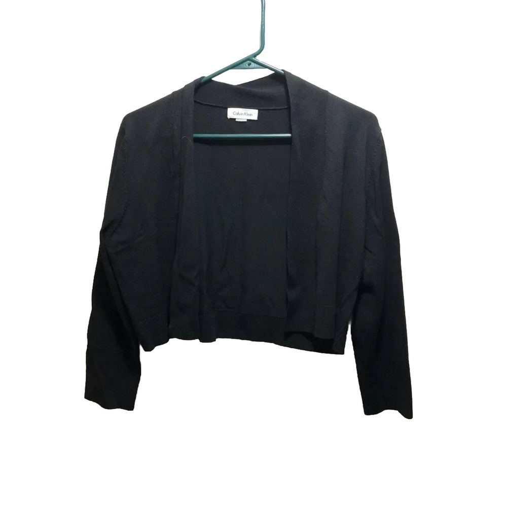 Calvin Klein cropped cardigan - Women's/Junior Girl Medium - black- Long Sleeved